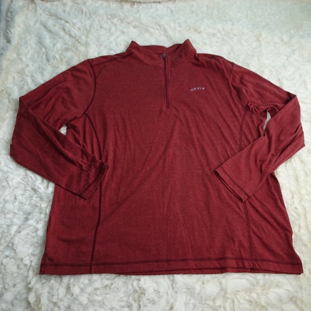 Orvis Salmon Quarter Zip L/S Shirt Size X-Large